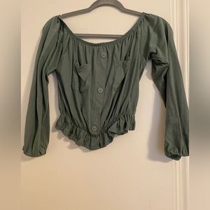 Crop long sleeve top